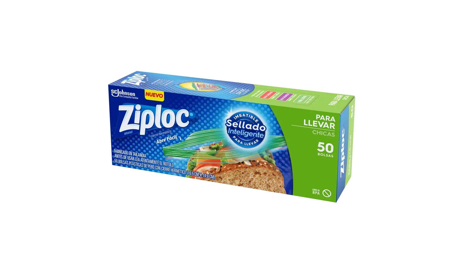 Ángulo de la bolsa Ziploc para sándwich.