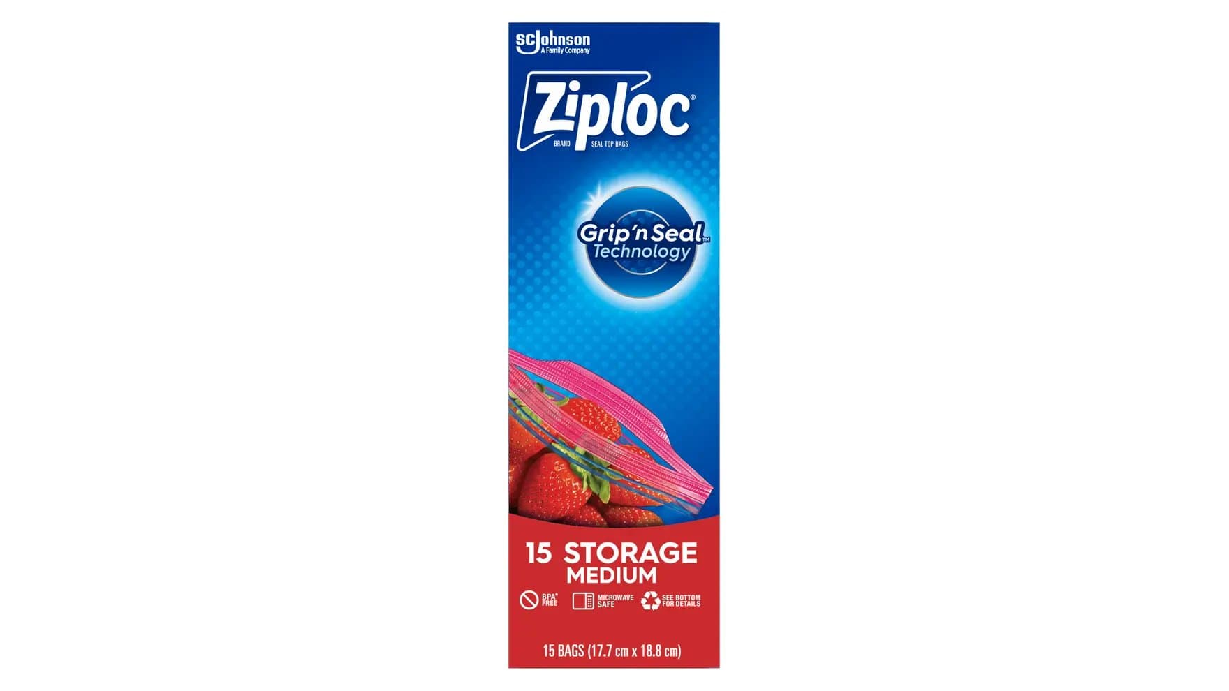 Top of Ziploc large storage bags box.