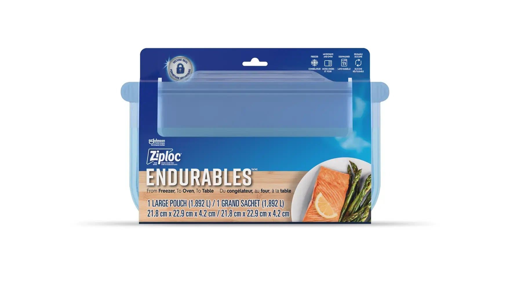 Front of Ziploc large pouch