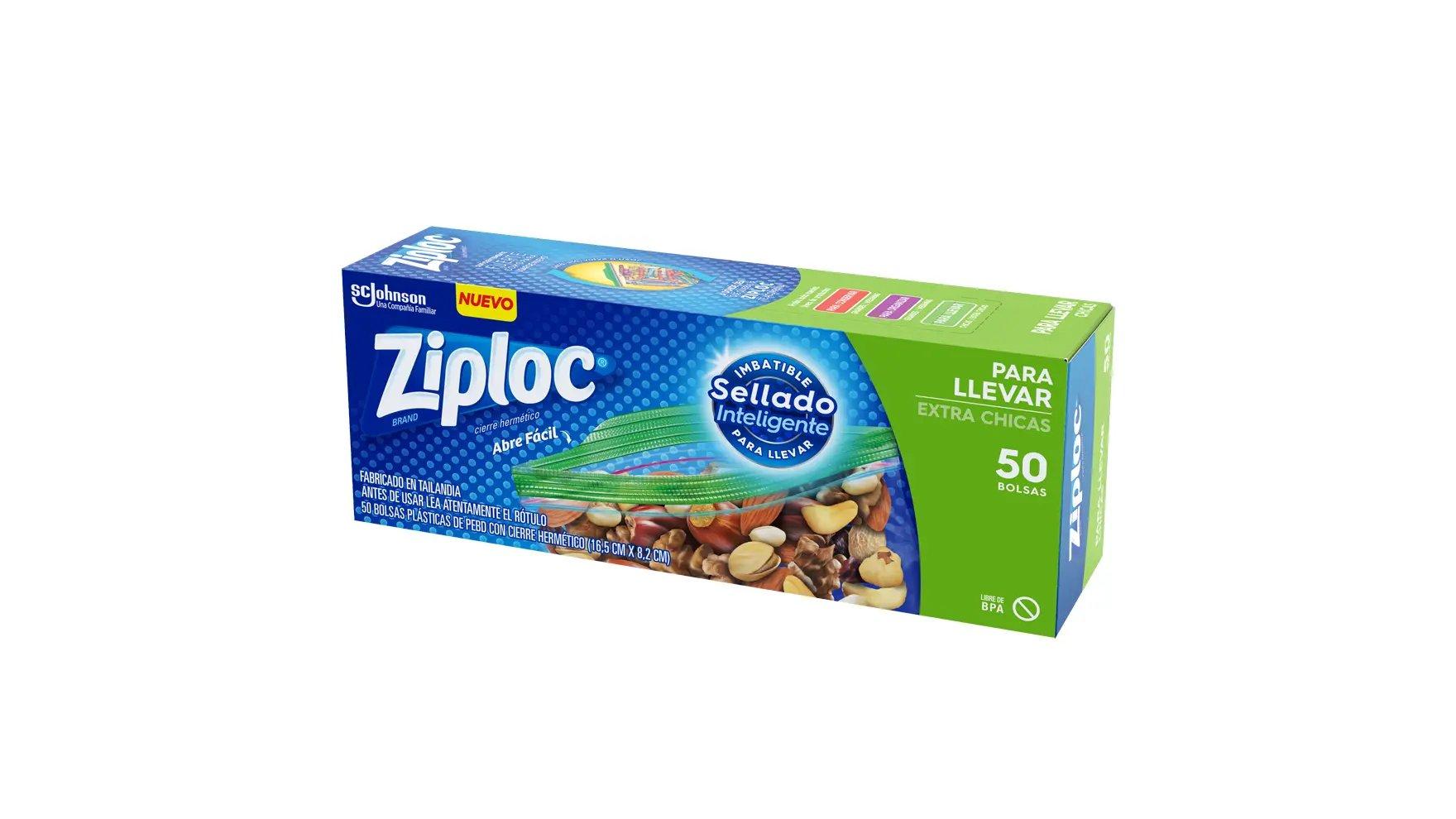 Ángulo de la bolsa Ziploc para llevar extra chicas.