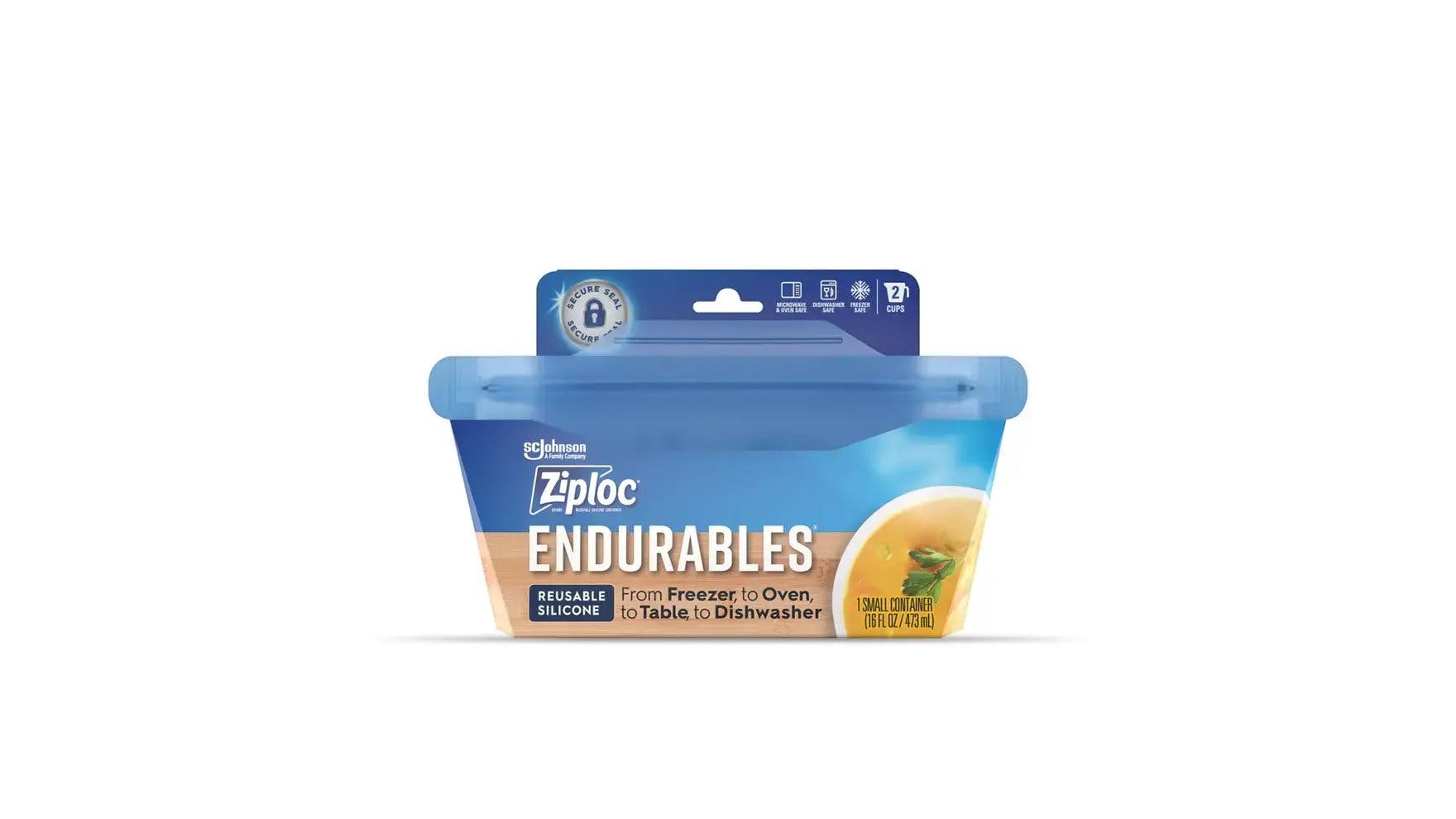  Ziploc Endurables Silicone Food Storage Meal Prep Containers,  Microwave Safe and Eco-Friendly, Medium Container, 1 Count : Home & Kitchen