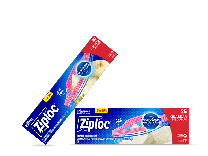 Frente de la bolsa Ziploc® para conservar mediana