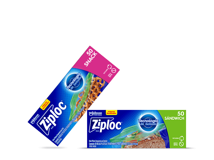 Parte delantera de la caja de bolsas para sándwich Ziploc®