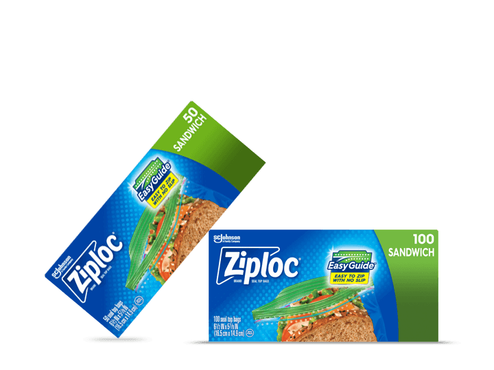 Box of 50 count and 100 count Ziploc® Sandwich bags